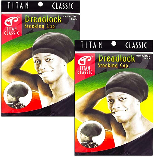 TITAN - Classic Dreadlock Stocking Cap BLACK (#22136)