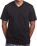 MAGIC COLLECTION - Smooth Cotton V-Neck T-Shirt BLACK