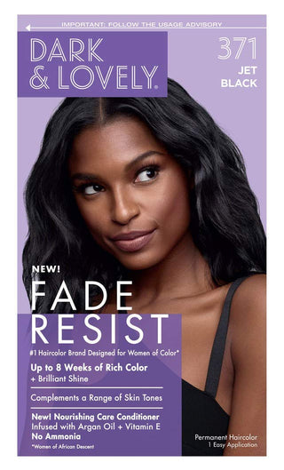 SoftSheen Carson - Dark & Lovely Fade Resist Permanent Hair Dye Kit #371 (JET BLACK)