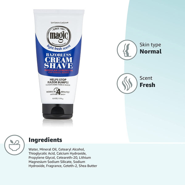 SoftSheen Carson - Magic Light Fresh Scent Razorless Cream Shave REGULAR