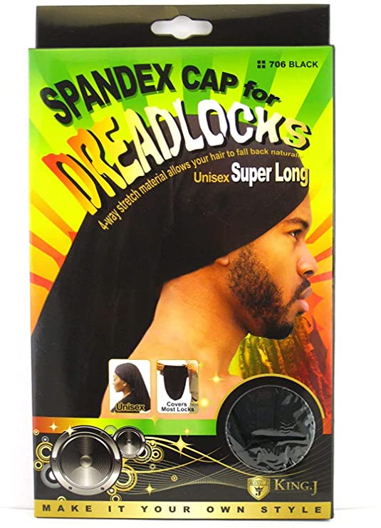 King J - DreadLocks Spandex Unisex Super Long BLACK