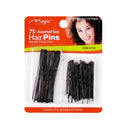MAGIC COLLECTION - Hair PIns Assorted Size BLACK 75 PCs