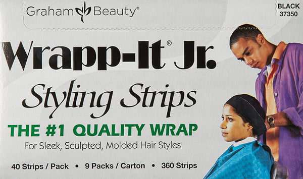 Graham Beauty - Wrapp-It Jr. Styling Strips Black Regular Size