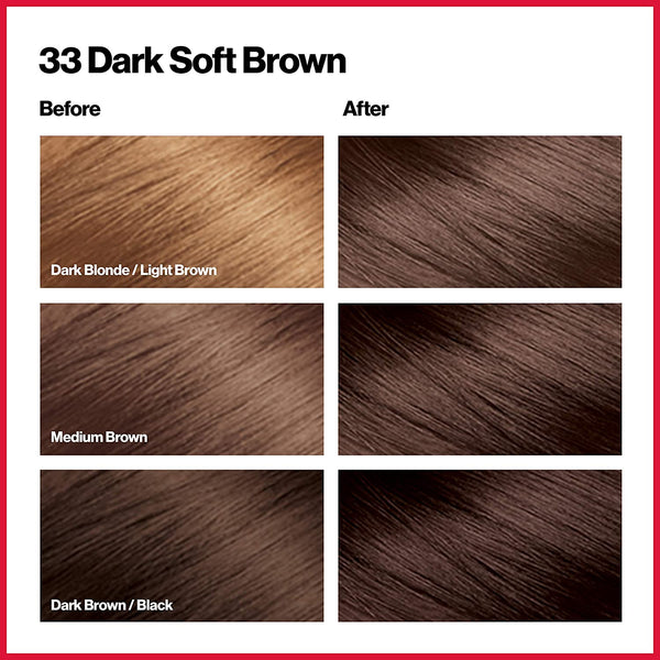 REVLON - COLORSILK Beautiful Color Permanent Hair Dye Kit 33 DARK SOFT BROWN