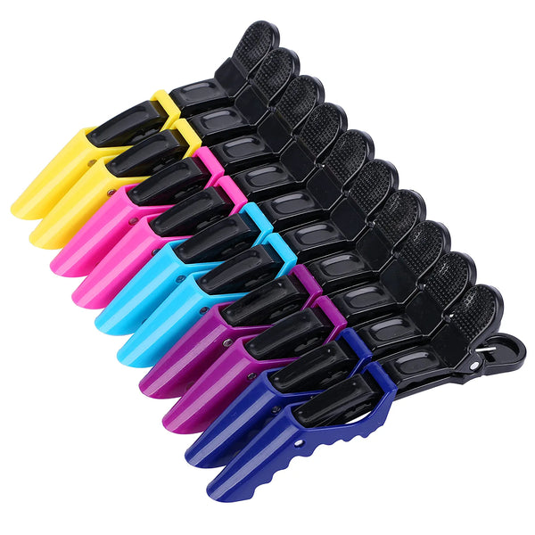 STYLE FACTOR - Edge Booster Crocodile Hair Clip 6PCS (Yellow, Pink, Sky Blue)