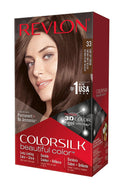 REVLON - COLORSILK Beautiful Color Permanent Hair Dye Kit 33 DARK SOFT BROWN