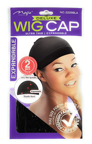 MAGIC COLLECTION - 2 Pieces Deluxe Wig Cap Black