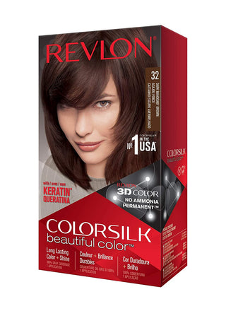 REVLON - COLORSILK Beautiful Color Permanent Hair Dye Kit 32 DARK MAHOGANY