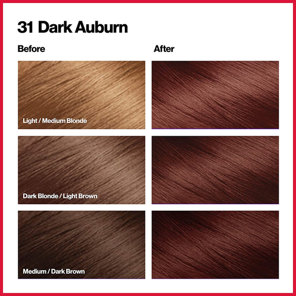 REVLON - COLORSILK Beautiful Color Permanent Hair Dye Kit 31 DARK AUBURN