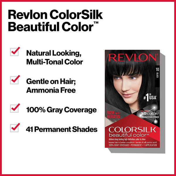 REVLON - COLORSILK Beautiful Color Permanent Hair Dye Kit 35 VIBRANT RED