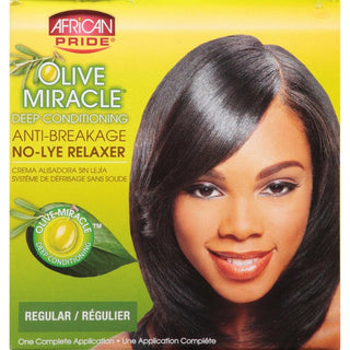 African Pride - Olive Miracle Deep Conditioning Anti-Breakage No-Lye Relaxer REGULAR