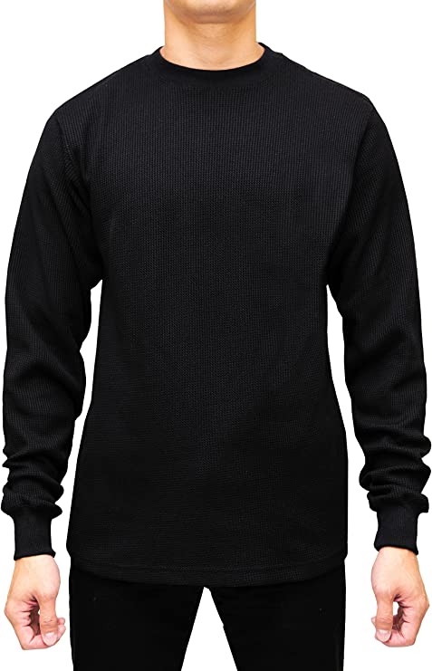 MAGIC COLLECTION - Men's Classic Fit Waffle-Knit Thermal Crew Neck