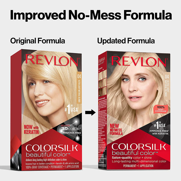 REVLON - COLORSILK Beautiful Color Permanent Hair Dye Kit 74 MEDIUM BLONDE