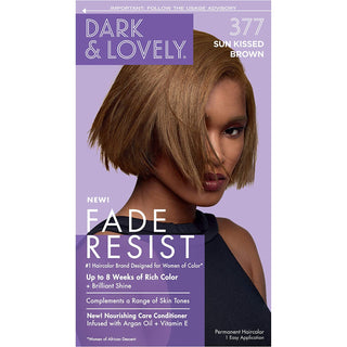 SoftSheen Carson - Dark & Lovely Fade Resist Permanent Hair Dye Kit #377 (SUN KISSED BROWN)