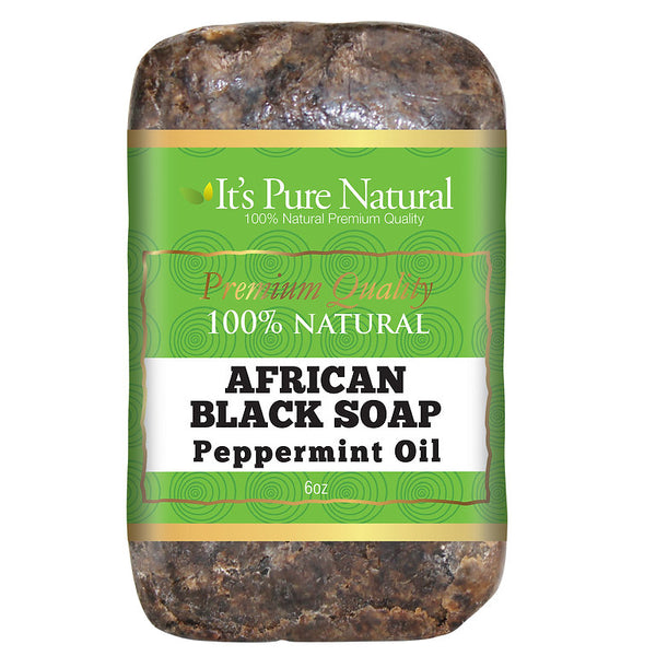It's Pure Natural - Premium Quality 100% Natural African Black Soap Peppermint Oil