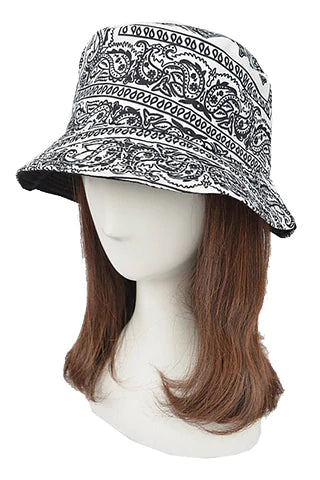 Buy amh1655wt-white DODO - BANDANA PRINT BUCKET HAT