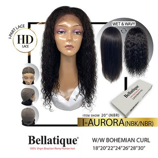 BELLATIQUE - 15A Quality HD Lace I-Part Wig AURORA (WET&WAVY) (HUMAN HAIR)