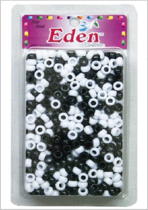 EDEN COLLECTION - Small Round Hair Bead Black/White 400 Pieces