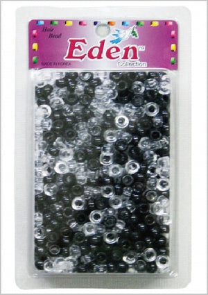 Eden Collection - Small Round Hair Bead Black/White/Clear 400 Pieces