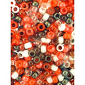 Eden Collection - Small Round Beads Red/Clear/Brown Mixed 600 Pieces