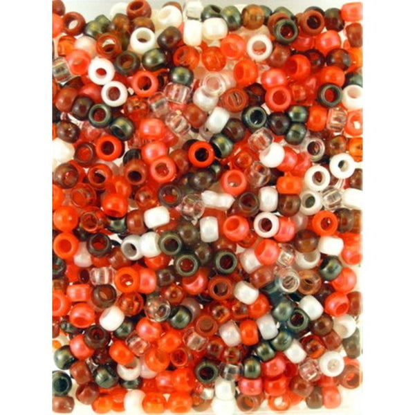 Eden Collection - Small Round Beads Red/Clear/Brown Mixed 600 Pieces