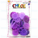 DREAM WORLD - Daisy Hair Barrettes Multiple Purple 12PCS (BR2574MPP)