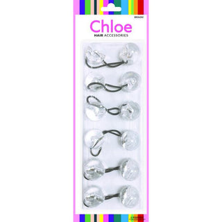 Chloe - Jumbo Hair Knockers Clear 6 Pieces (BR2625C)