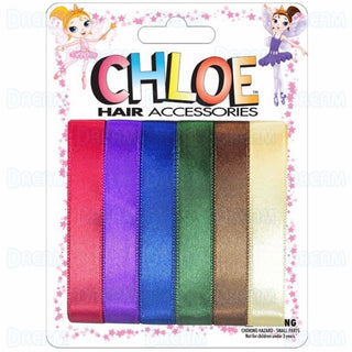 CHLOE - HAIR RIBBON Dark ASSORTED 6PC 0.5″