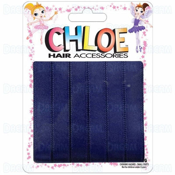 CHLOE - HAIR RIBBON Navy 6PC 0.5″