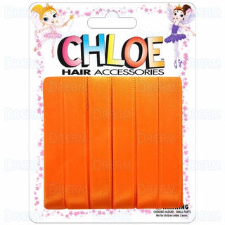 CHLOE - HAIR RIBBON Orange 6PC 0.5″