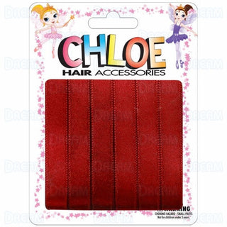 CHLOE - HAIR RIBBON Red 6PC 0.5″