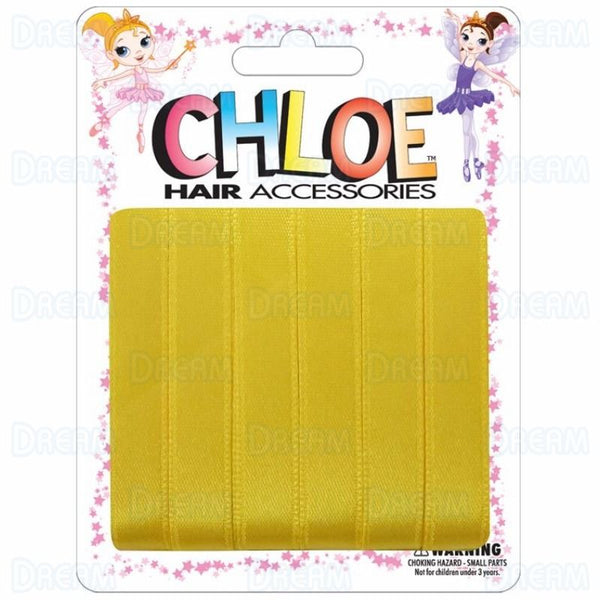 CHLOE - HAIR RIBBON Yellow 6PC 0.5″
