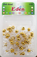 Eden Collection - Medium Round Hair Bead Gold Clear 200 Pieces (BR9-MGC)