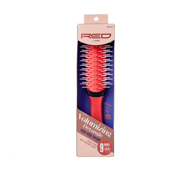 KISS - RED 9 ROWS VOLUMIZING DETANGLE BRUSH (BSH41)