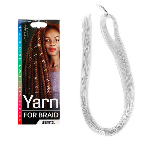 MAGIC COLLECTION - Yarn For Braid Silver MEMDIUM SILVER (#FILIT04SIL)