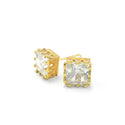 C&L - FAB Gold Square Crown CZ Earring