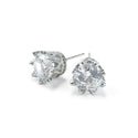 C&L - FAB Silver Round Crown CZ Earring