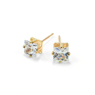 C&L - GOLD SQUARE CUBIC ZIRCONIA EARRING