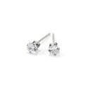 C&L - SILVER SQUARE CUBIC ZIRCONIA EARRING