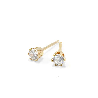 C&L - FAB Gold Round Cubic Zirconia Earring