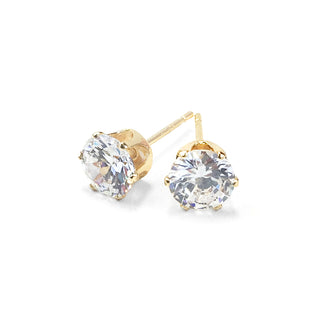 C&L - FAB Gold Round Cubic Zirconia Earring
