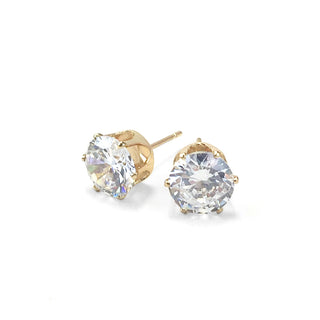 C&L - FAB Gold Round Cubic Zirconia Earring