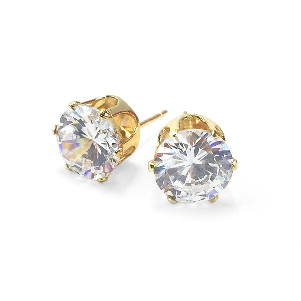 C&L - FAB Gold Round Cubic Zirconia Earring