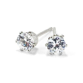 C&L - FAB SILVER Round Cubic Zirconia Earring