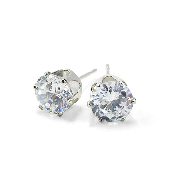 C&L - FAB SILVER Round Cubic Zirconia Earring