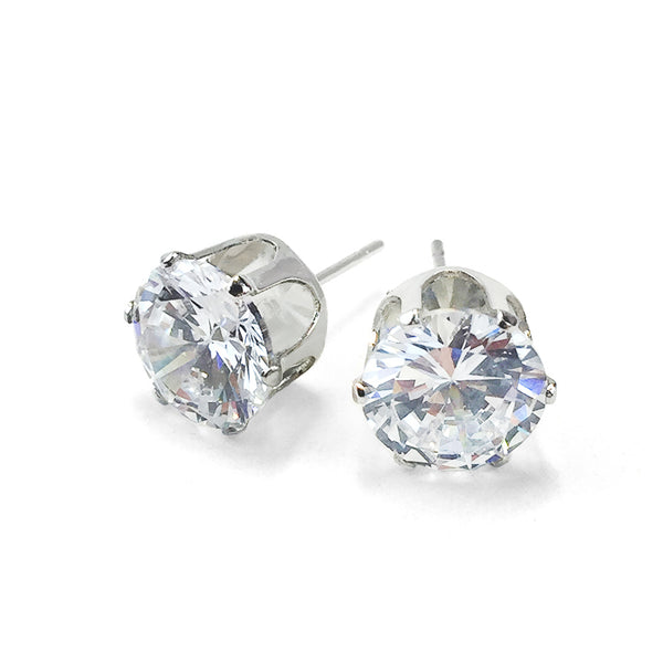 C&L - FAB SILVER Round Cubic Zirconia Earring