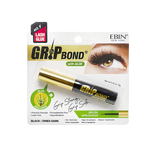 EBIN - GRIP BOND LASH ADHESIVE WITH ALOE - BLACK / BRUSH