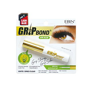 EBIN - GRIP BOND LASH ADHESIVE WITH ALOE - WHITE / BRUSH