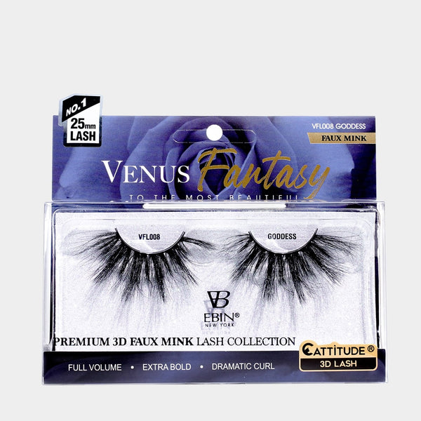 EBIN - VENUS FANTASY 25MM FAUX MINK 3D LASHES - GODDESS