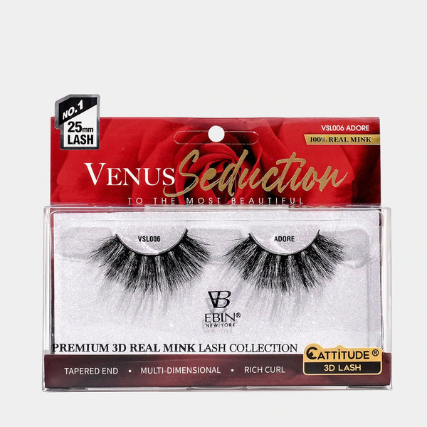 EBIN - VENUS SEDUCTION 25MM REAL MINK 3D LASHES - ADORE